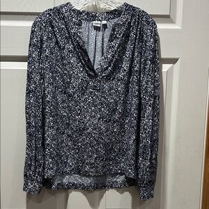 GAP Midnight Blue and White Patterned Blouse